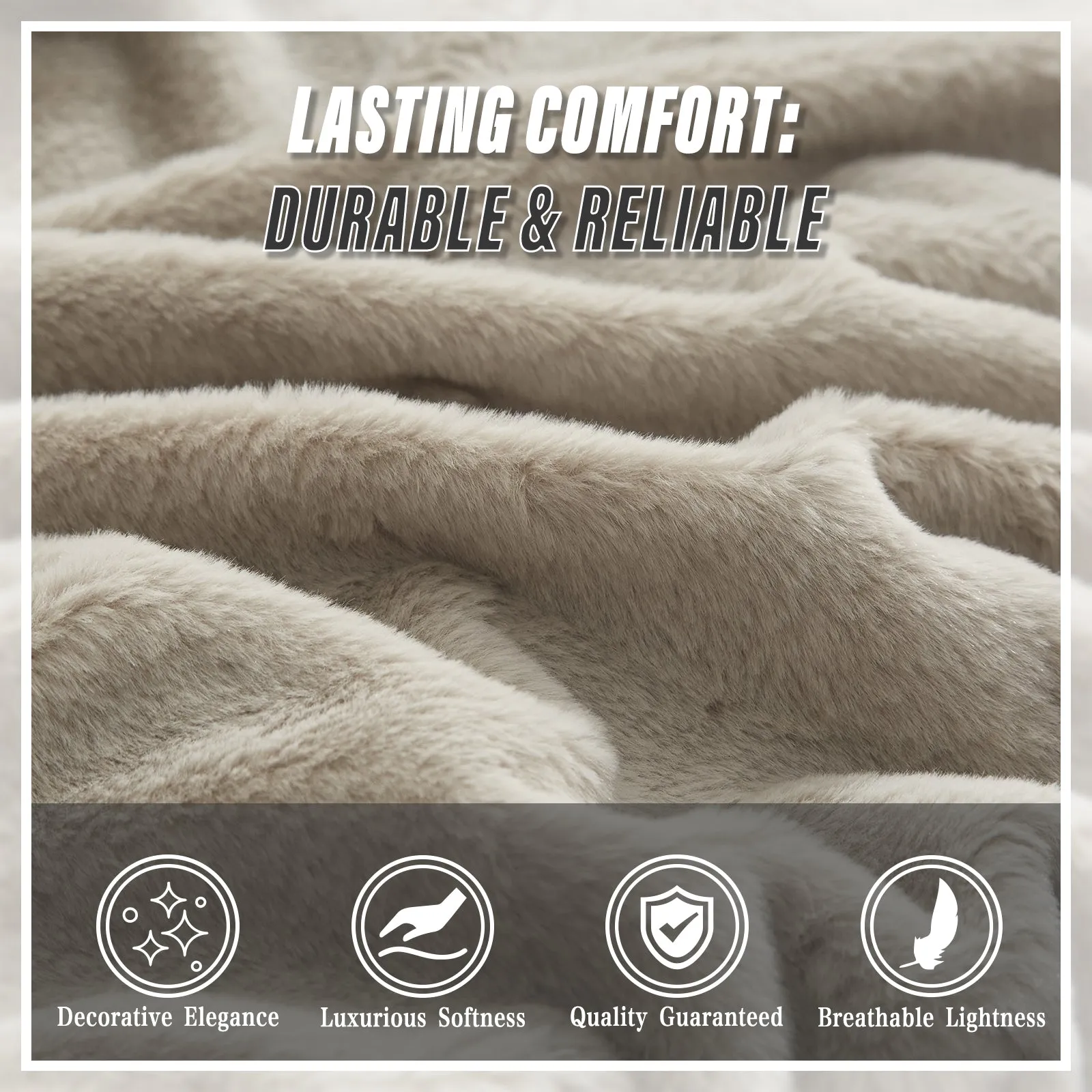 Luxury Reversible Faux Fur Throw Blanket - Plush Sofa & Bed | Super Soft Warmth | Indoor & Outdoor