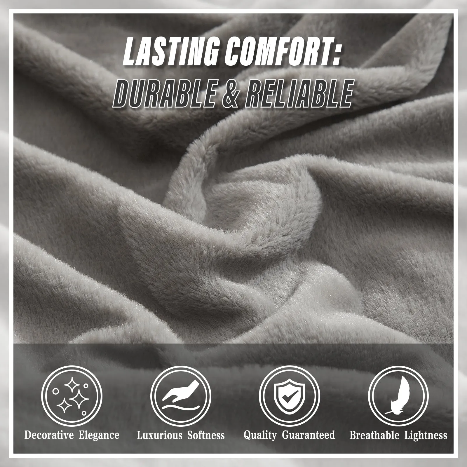 Luxury Reversible Faux Fur Throw Blanket - Plush Sofa & Bed | Super Soft Warmth | Indoor & Outdoor