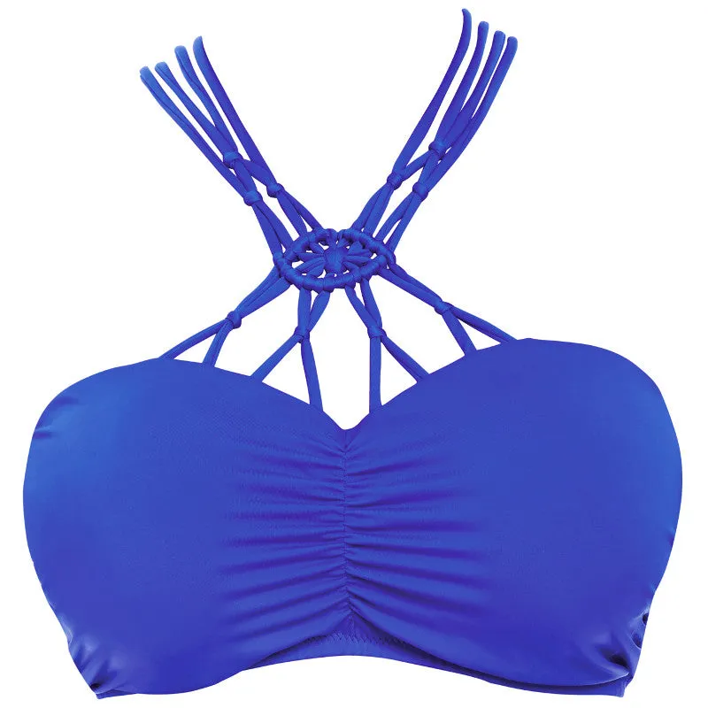 Macrame Cobalt Blue Bandeau Bikini Top - Freya Swim
