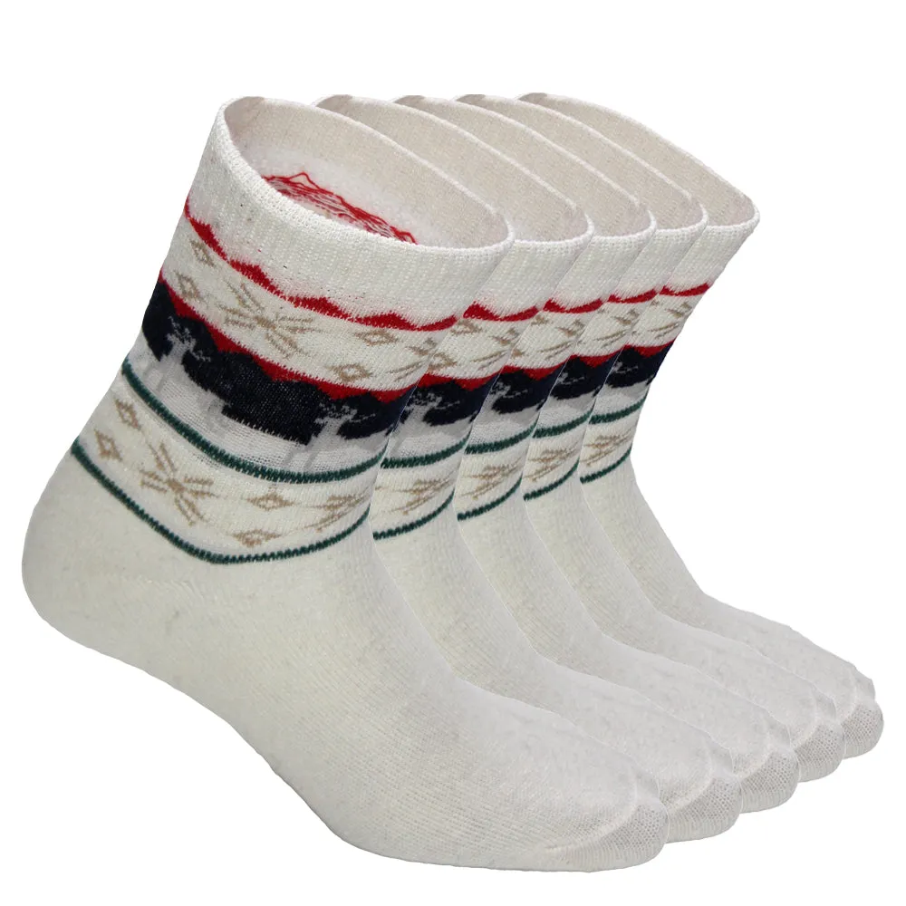 Men's Wool Deer  Geometric Pattern Socks Clearance