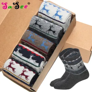 Men's Wool Deer  Geometric Pattern Socks Clearance
