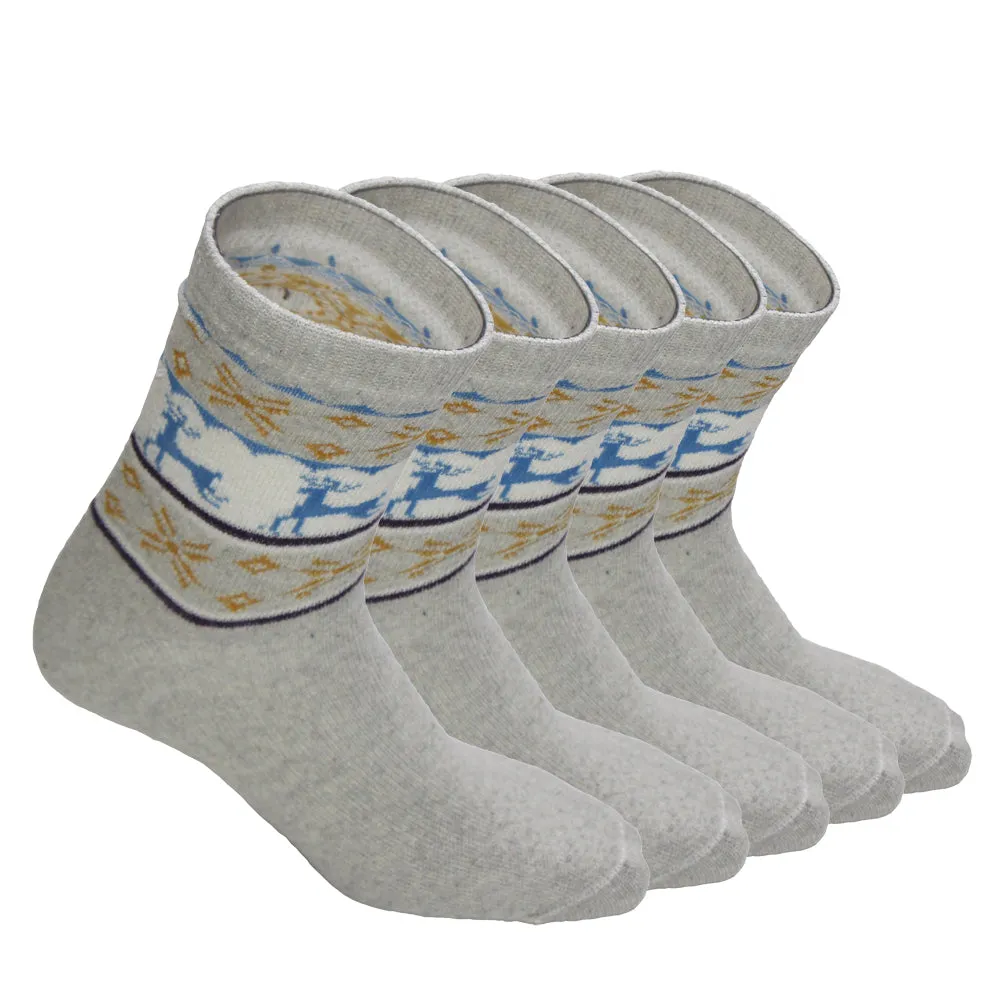 Men's Wool Deer  Geometric Pattern Socks Clearance