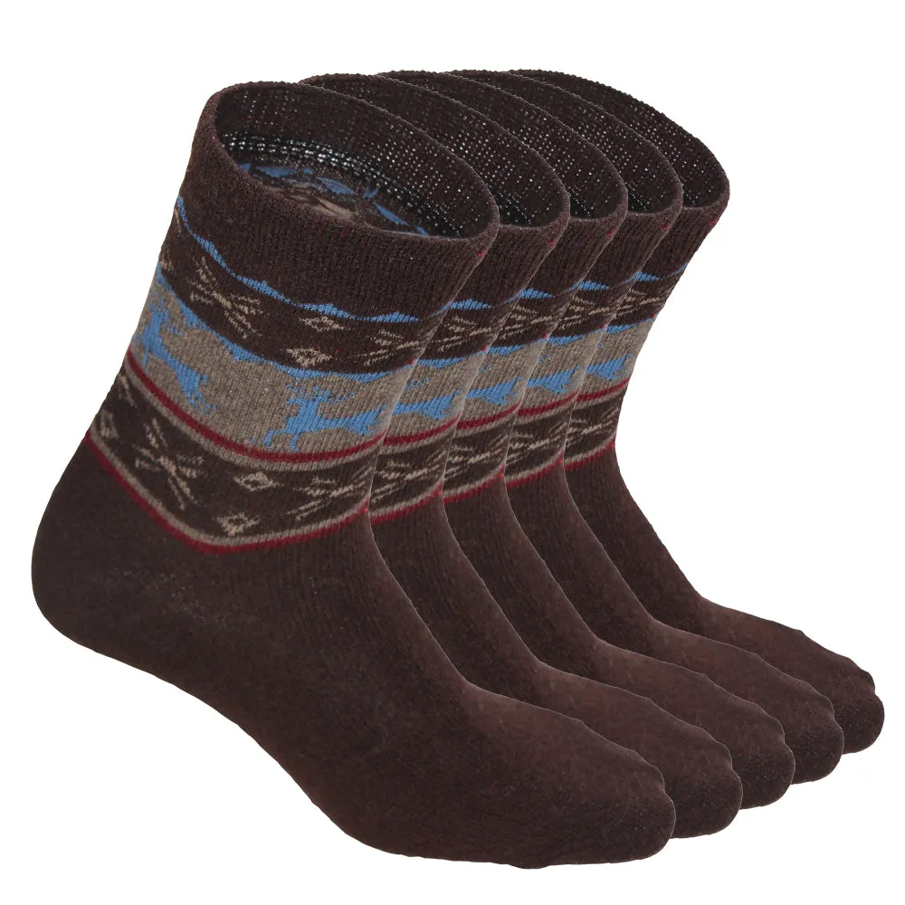 Men's Wool Deer  Geometric Pattern Socks Clearance