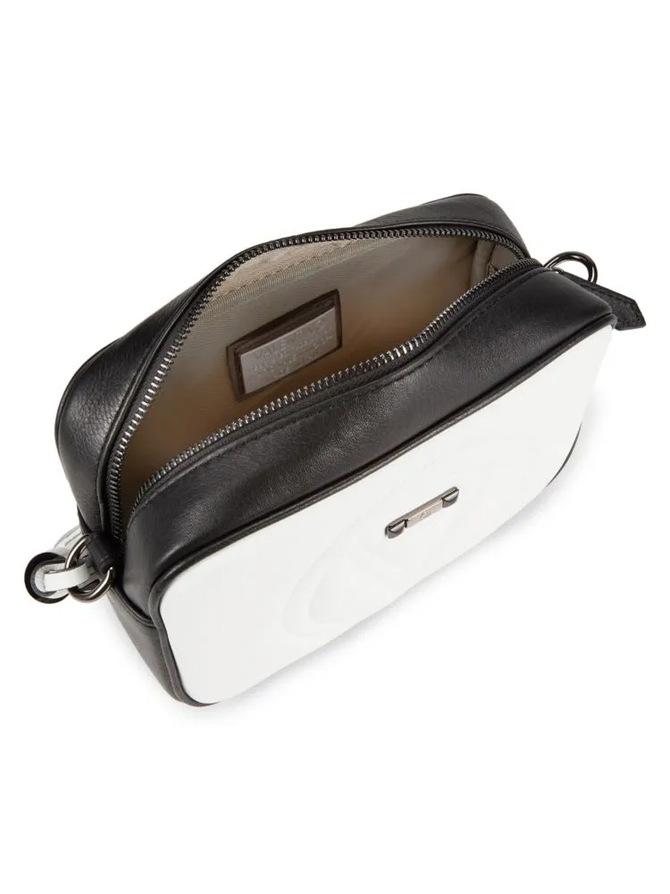 Mia Mario Valentino Leather Reversible Crossbody Bag, Black White
