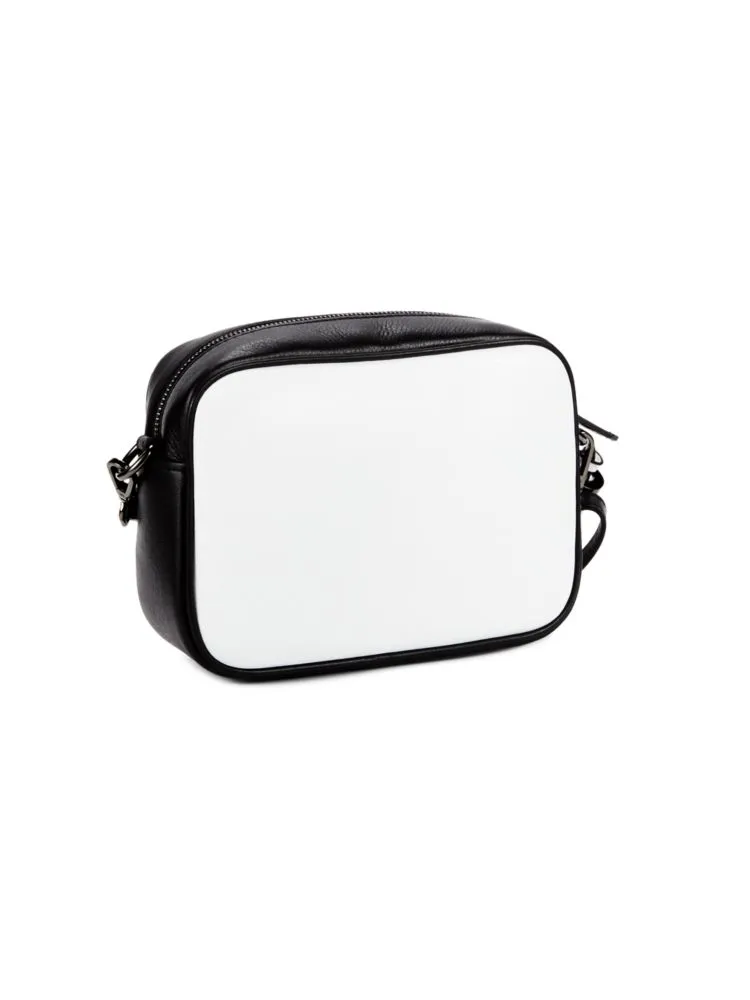 Mia Mario Valentino Leather Reversible Crossbody Bag, Black White