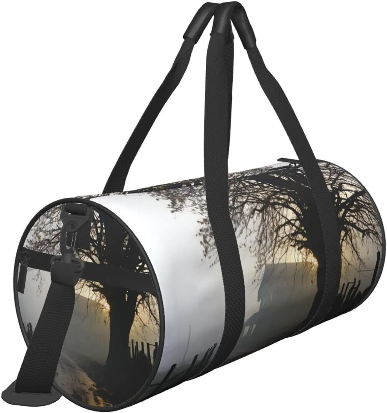 Misty Farmhouse Travel Duffle Bag for Men Women Sport Gym Bag Foldable Weekender Bag Carry on Overnight Bag for Travel Swimming Basketball