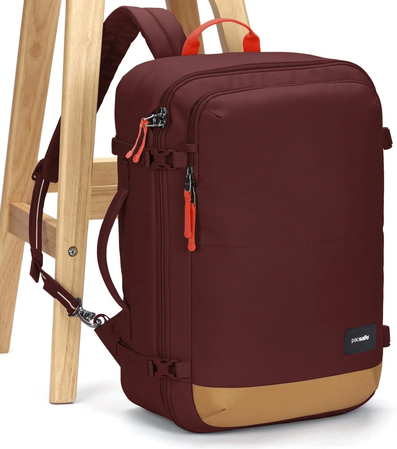 Pacsafe GO Anti Theft 34L Carry-on Backpack, Garnet Red