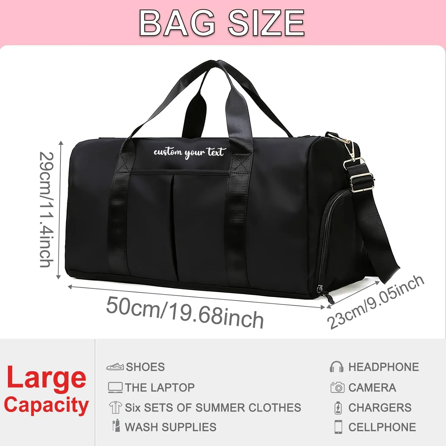 Personalized Initial Duffle Bag Custom Weekender Overnight Bags with Embroidery Name Sports Gym Travel Bags with Wet Dry Pockets Bridal Gift for Women BridesmaidPurple