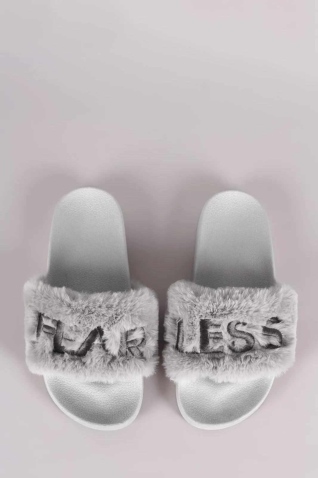 Qupid Faux Fur Fearless Slide Sandal