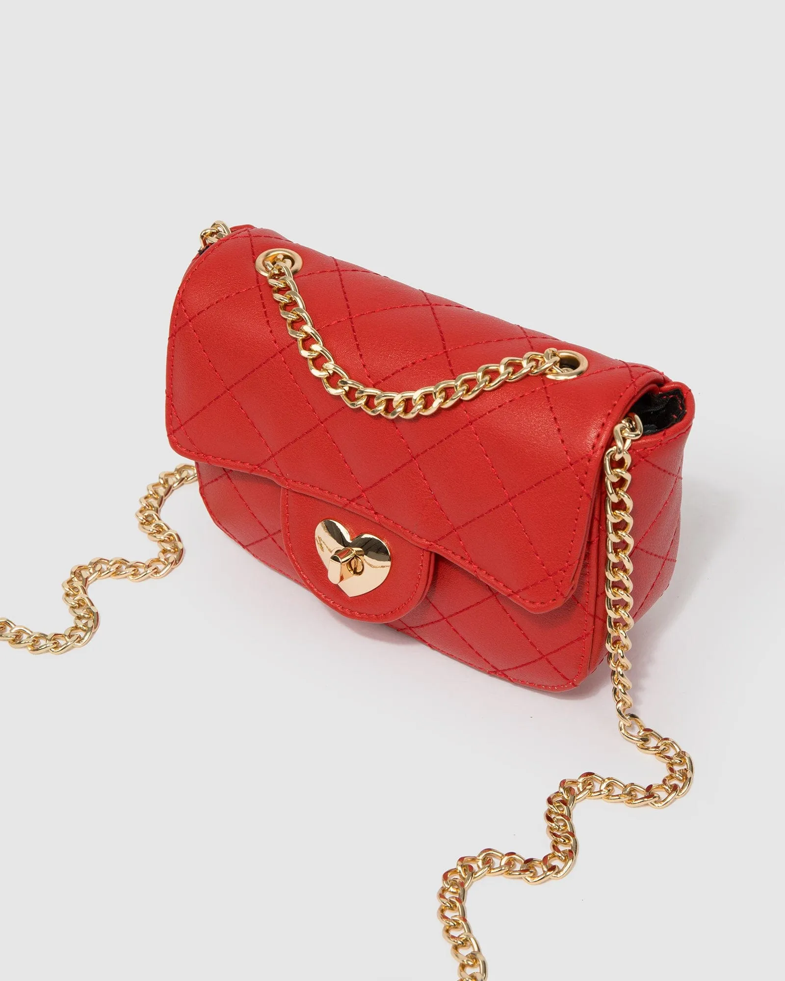 Red Bella Quilted Crossbody Bag