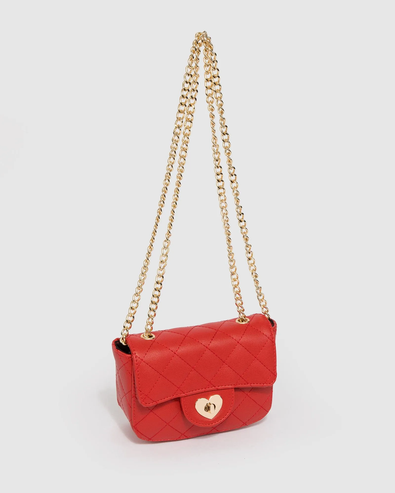 Red Bella Quilted Crossbody Bag