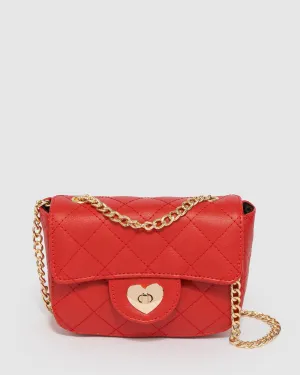 Red Bella Quilted Crossbody Bag