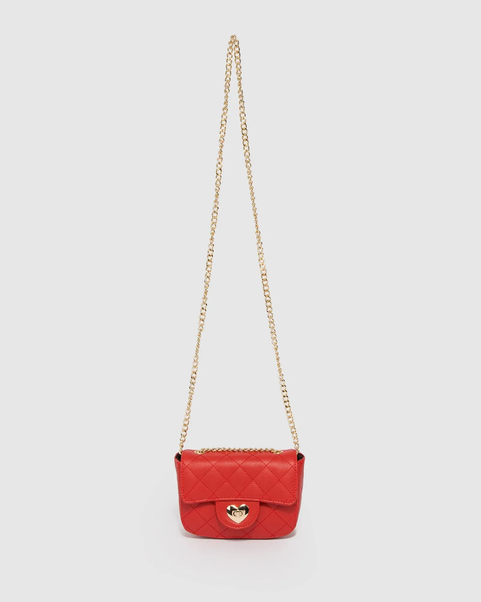 Red Bella Quilted Crossbody Bag