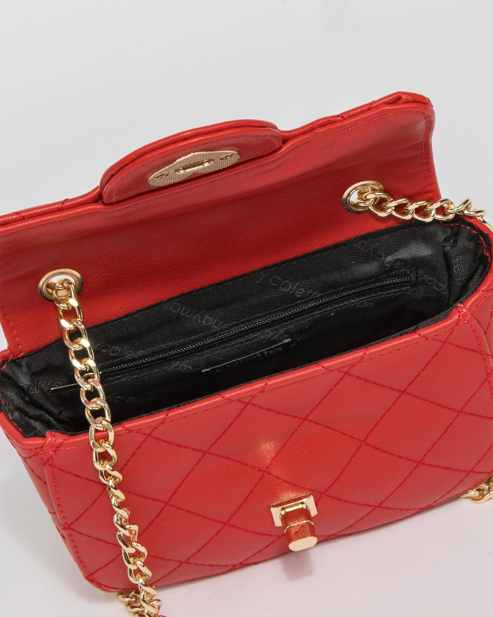 Red Bella Quilted Crossbody Bag