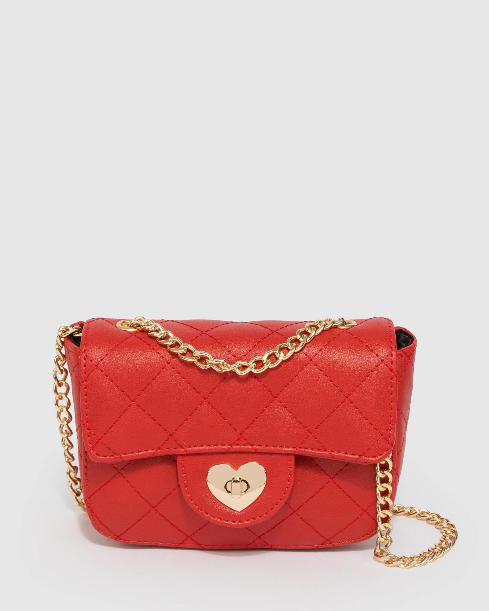 Red Bella Quilted Crossbody Bag