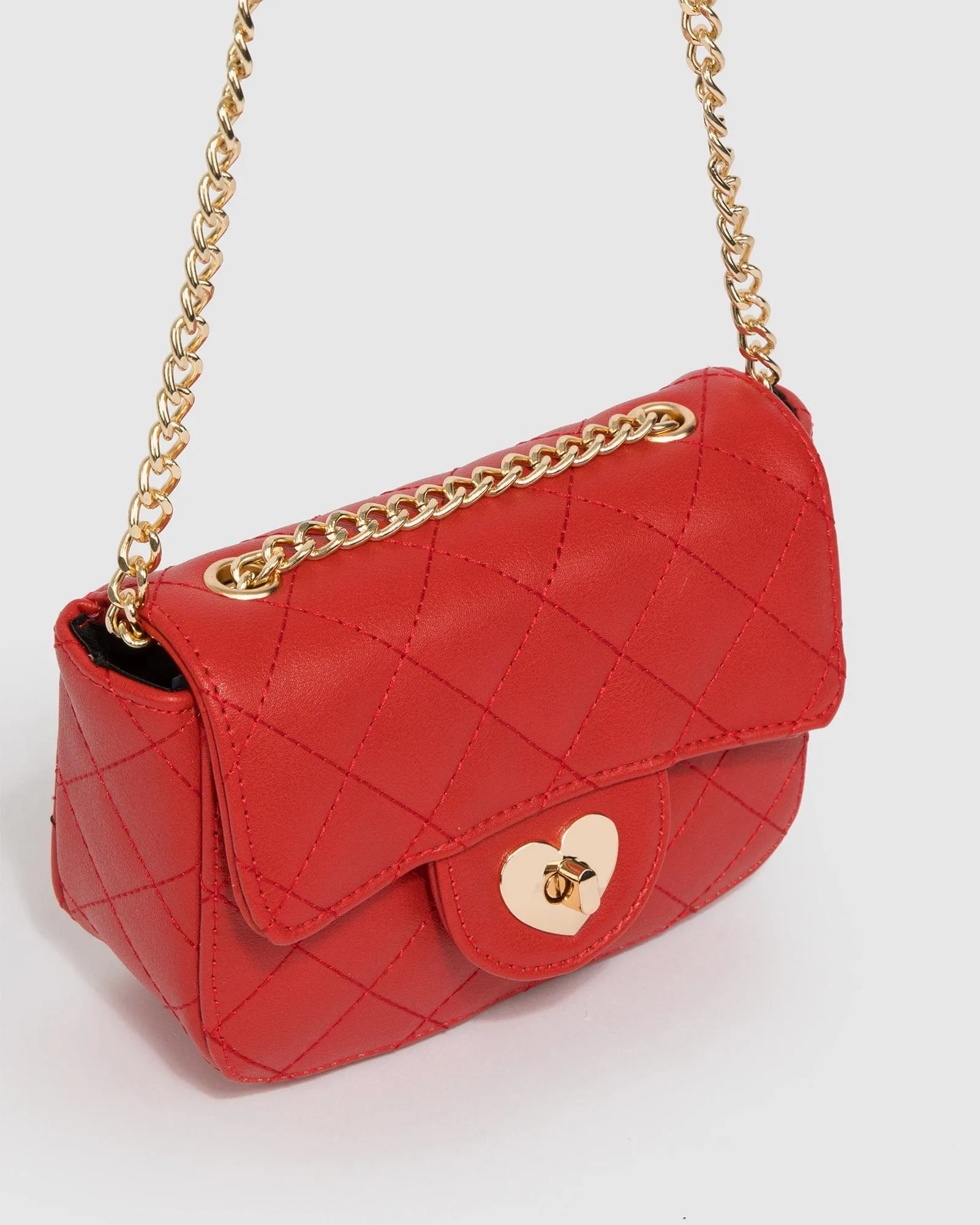 Red Bella Quilted Crossbody Bag