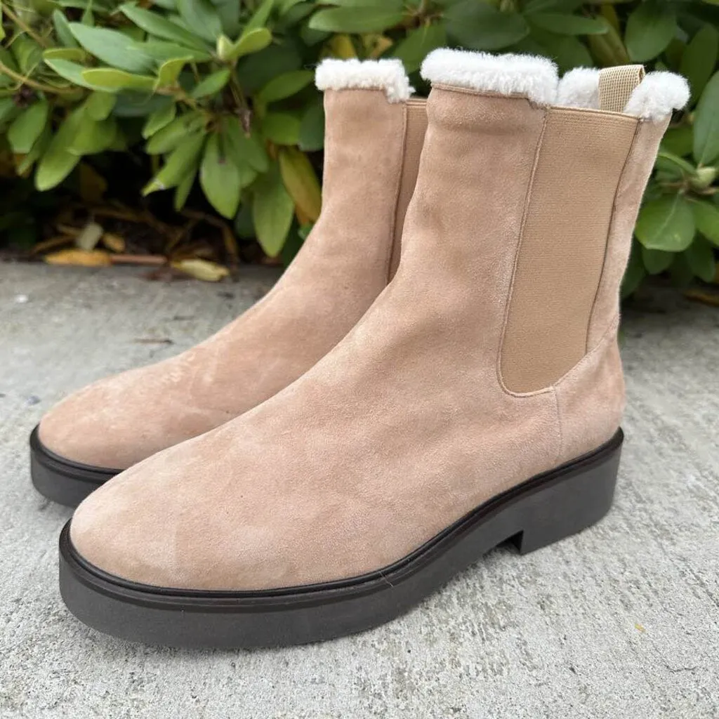 Stuart Weitzman Alpine Cozy Suede & Shearling Chelsea Boot - Size 8