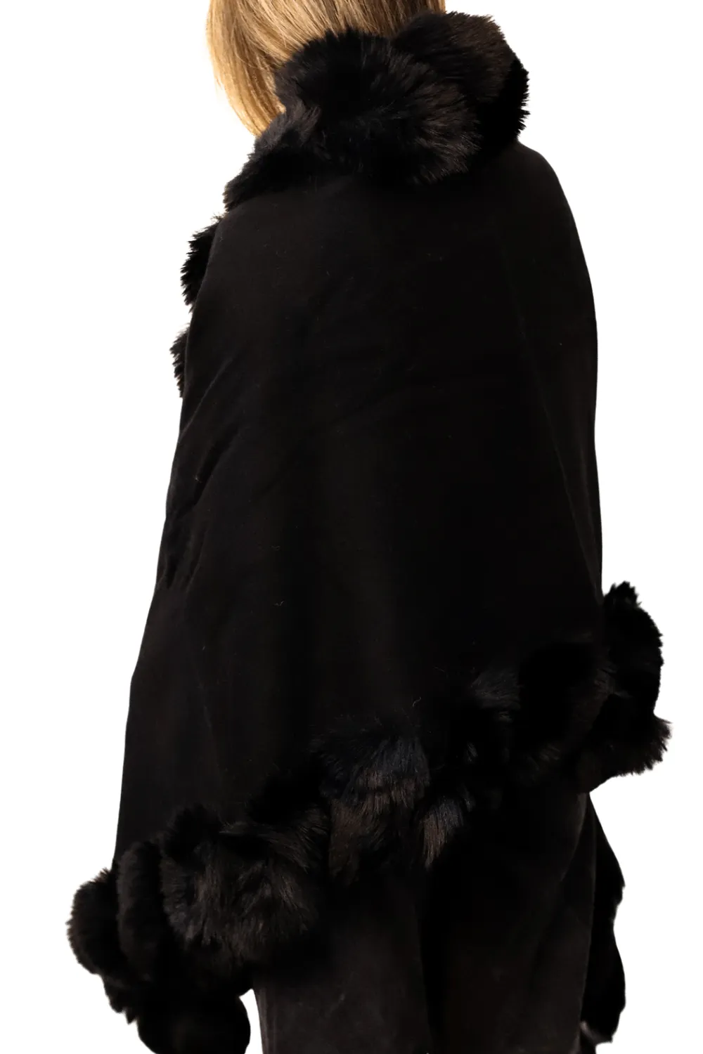 Stylish Faux Trim Wrap - Black, Ivory & Grey