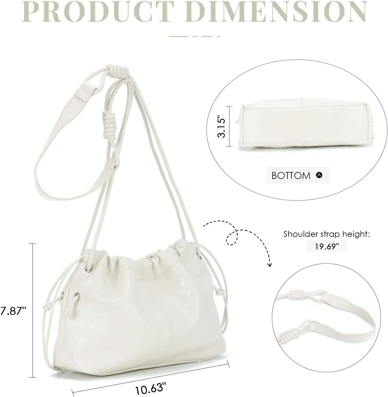 SUKUTU Cloud Clutch Purses Trendy Dumpling Shoulder Bag for Women Hobo Bag Leather Handbag