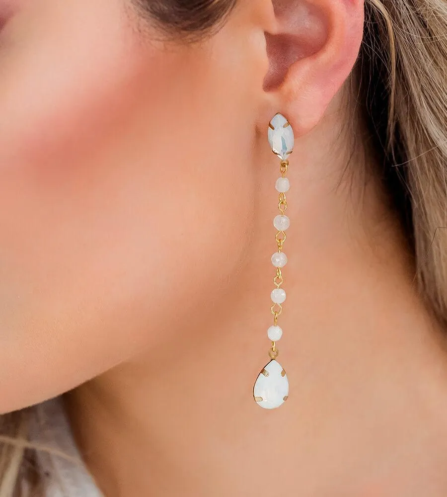 Tallulah White Opal Earrings