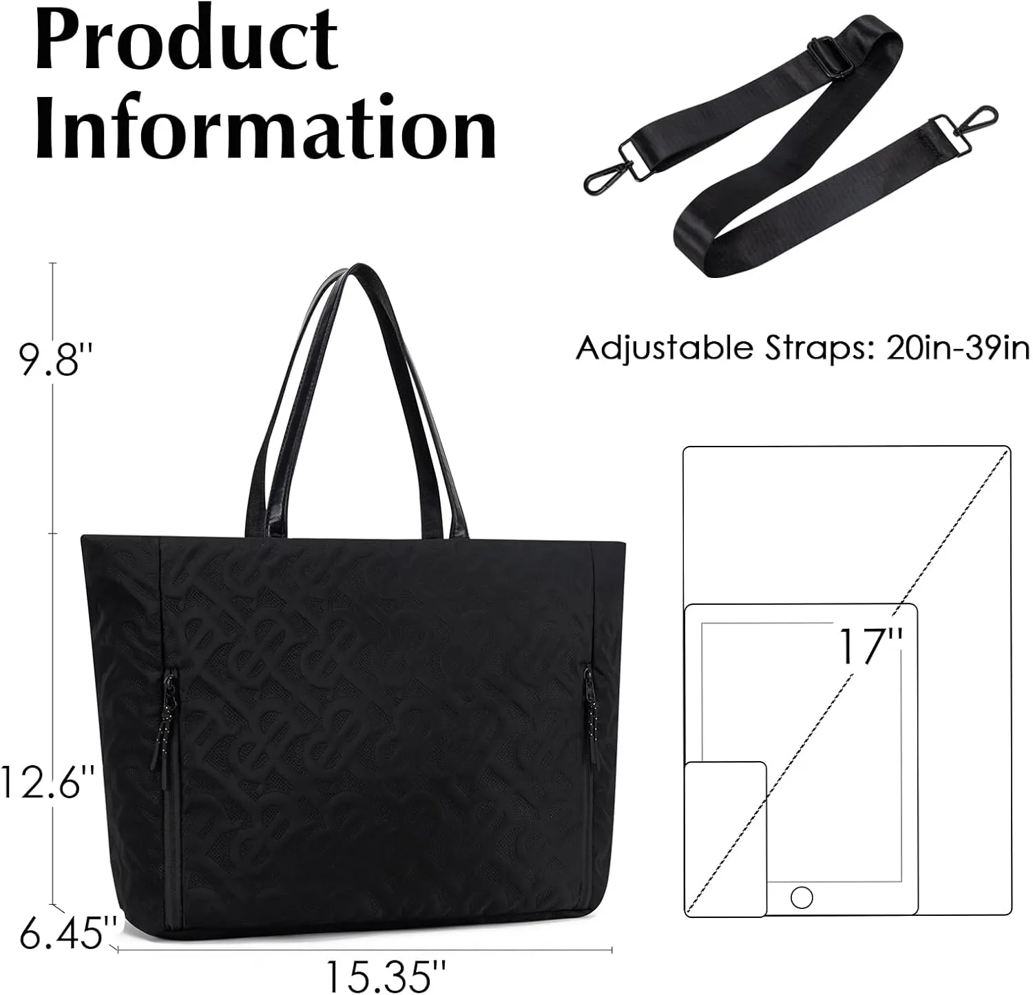 Tote Bag for Women with Compartments Large Laptop Crossbody Tote Bag Waterproof Shoulder Bag for Work Travel