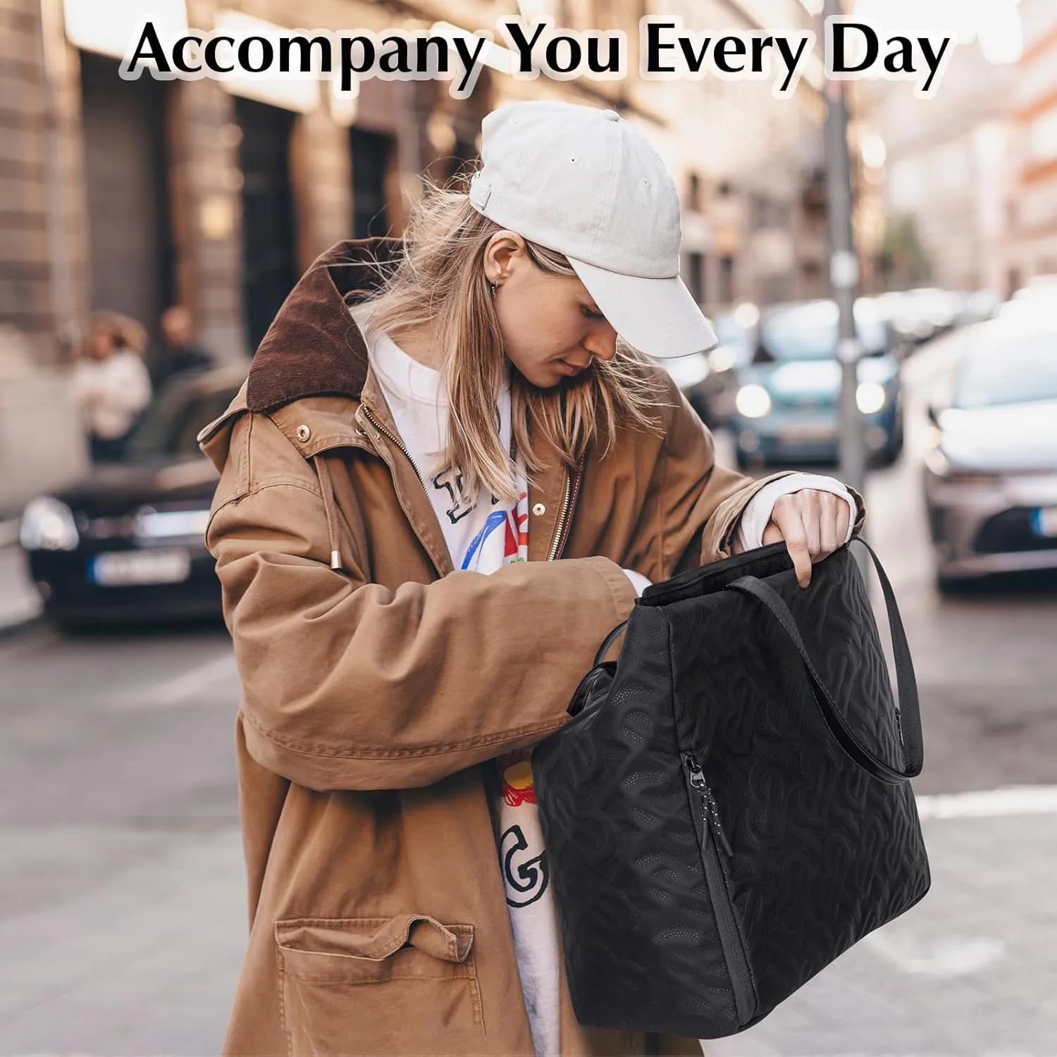 Tote Bag for Women with Compartments Large Laptop Crossbody Tote Bag Waterproof Shoulder Bag for Work Travel