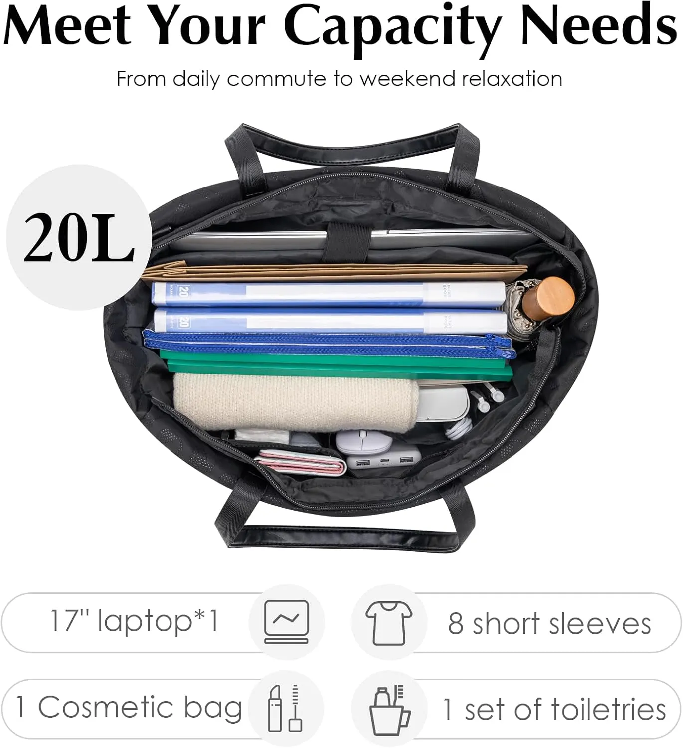 Tote Bag for Women with Compartments Large Laptop Crossbody Tote Bag Waterproof Shoulder Bag for Work Travel