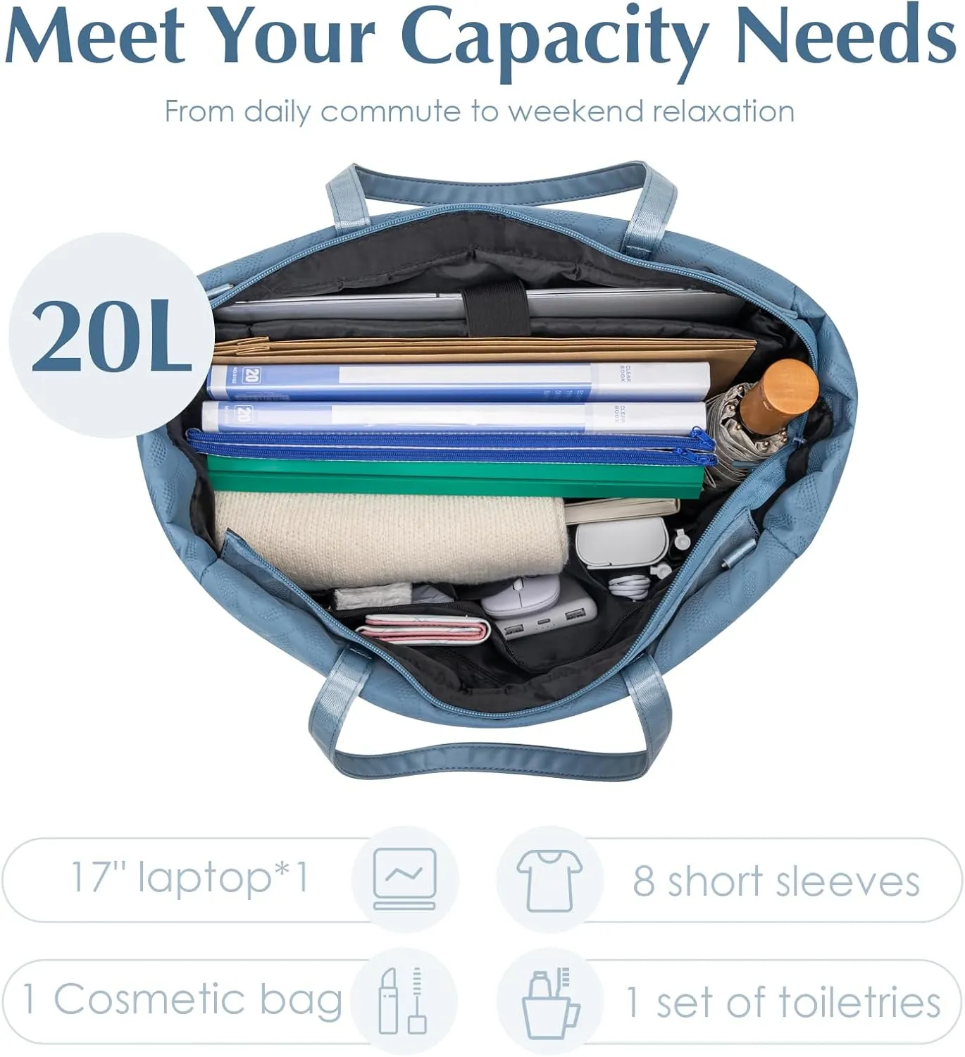 Tote Bag for Women with Compartments Large Laptop Crossbody Tote Bag Waterproof Shoulder Bag for Work Travel