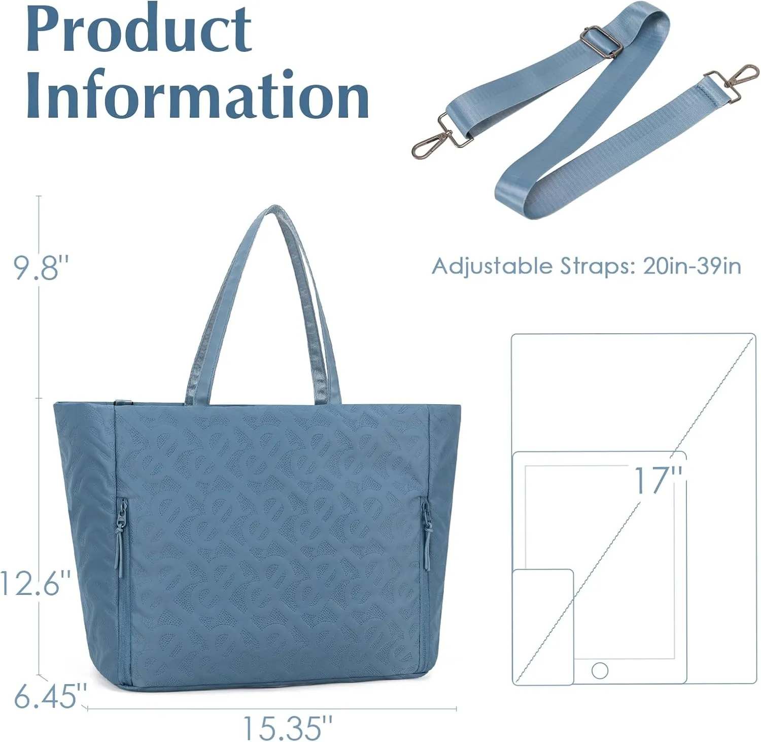 Tote Bag for Women with Compartments Large Laptop Crossbody Tote Bag Waterproof Shoulder Bag for Work Travel