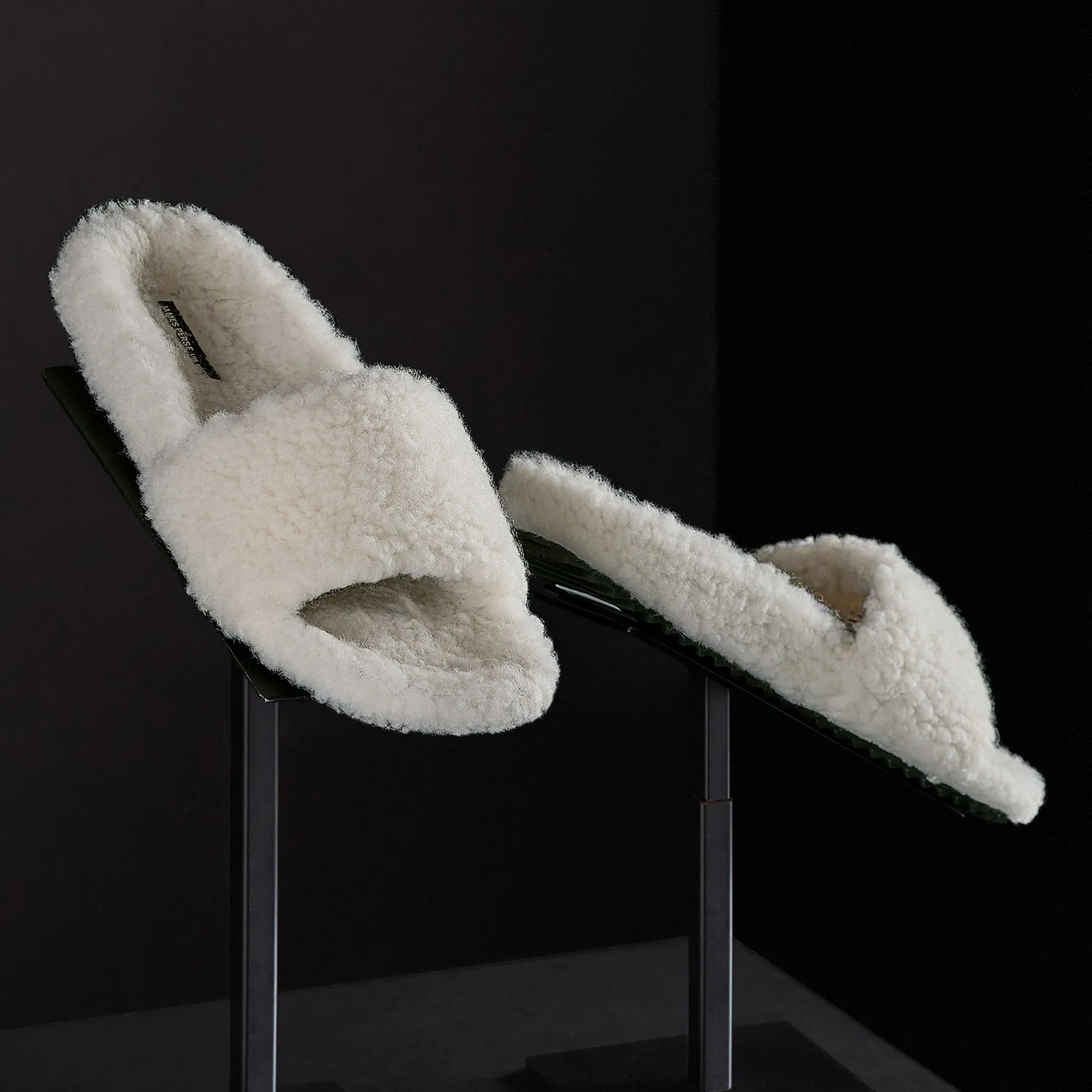 Women's Simple Strap Shearling Slide - Ivory